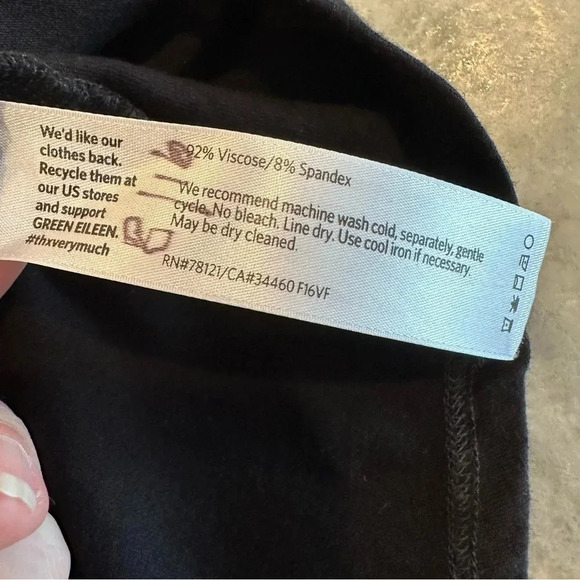 Eileen Fisher Round Neck Midi Viscose Dress Black Shirt Dress Women's Medium - Picture 11 of 12